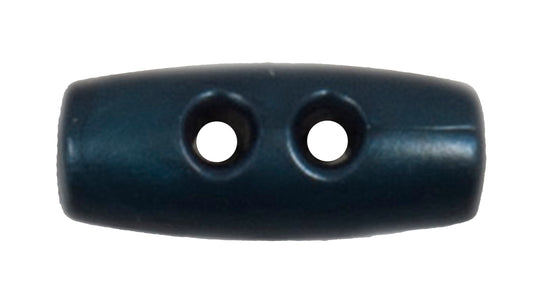 Navy barrel-shaped toggle button with two holes