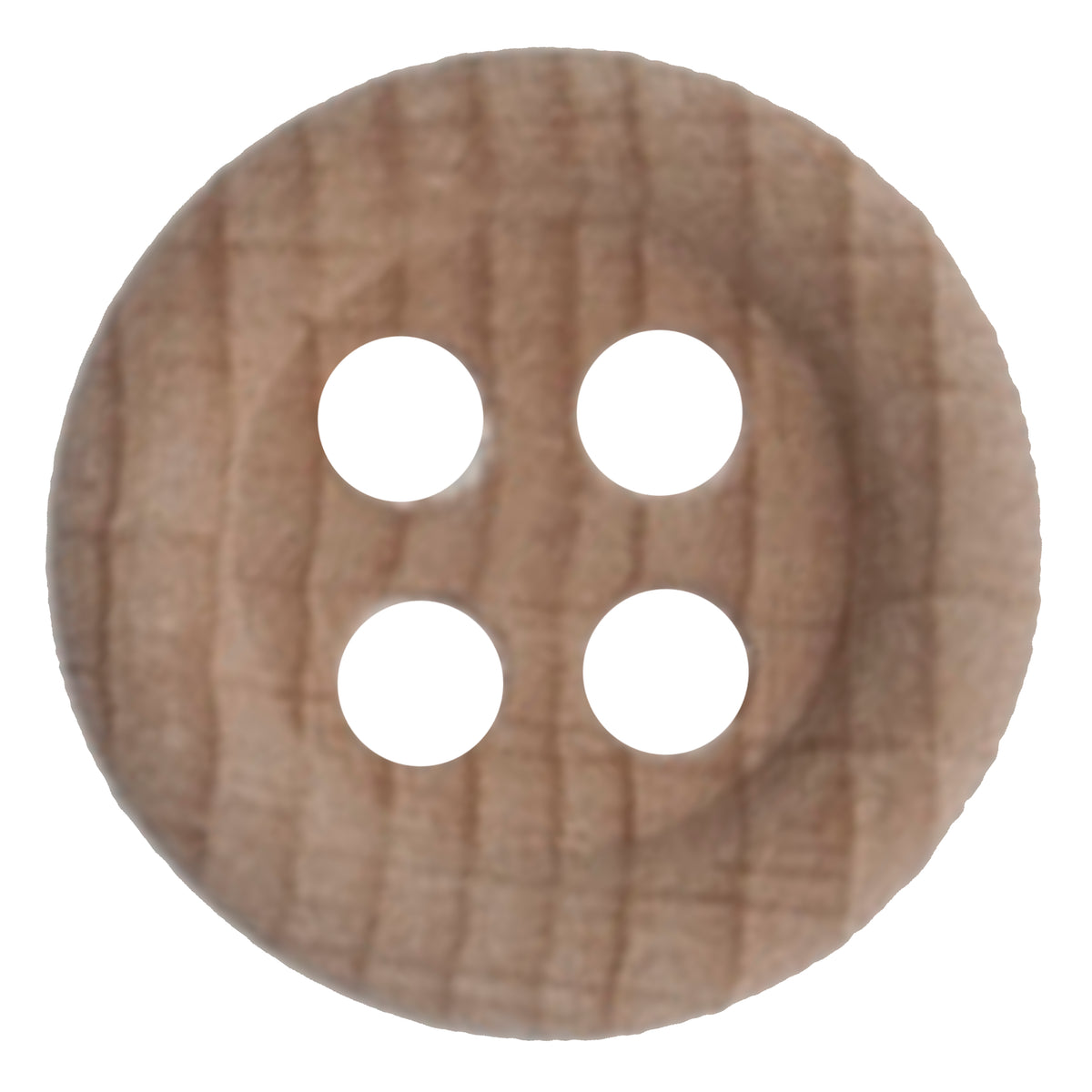 Round grey wood-grain four-hole button