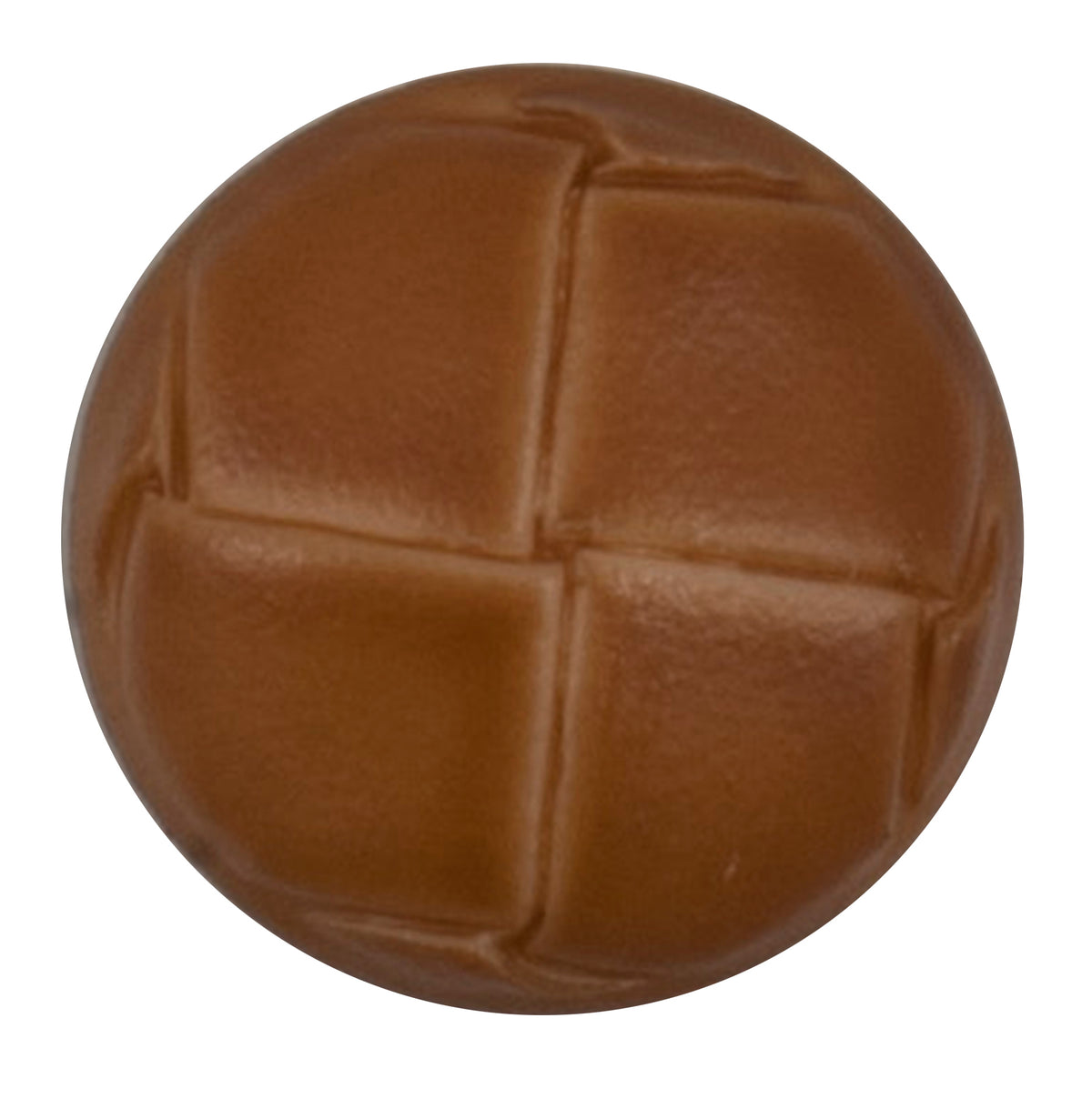 Tan leather-effect woven football-style button