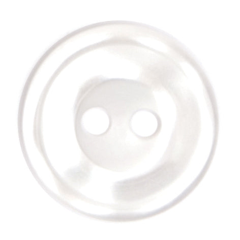 White pearl-effect round 2-hole button