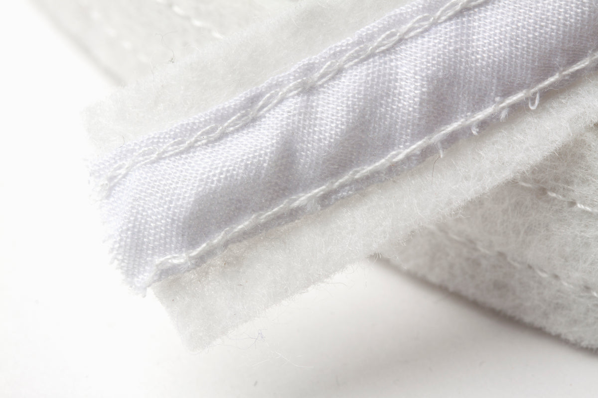 Roll of white felt-covered polyester boning