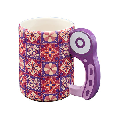 Novelty mug designed to look like a rotary cutter