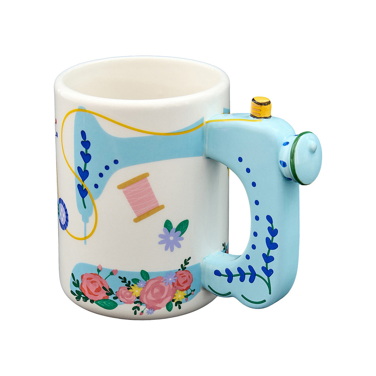 Novelty mug designed to look like a sewing machine