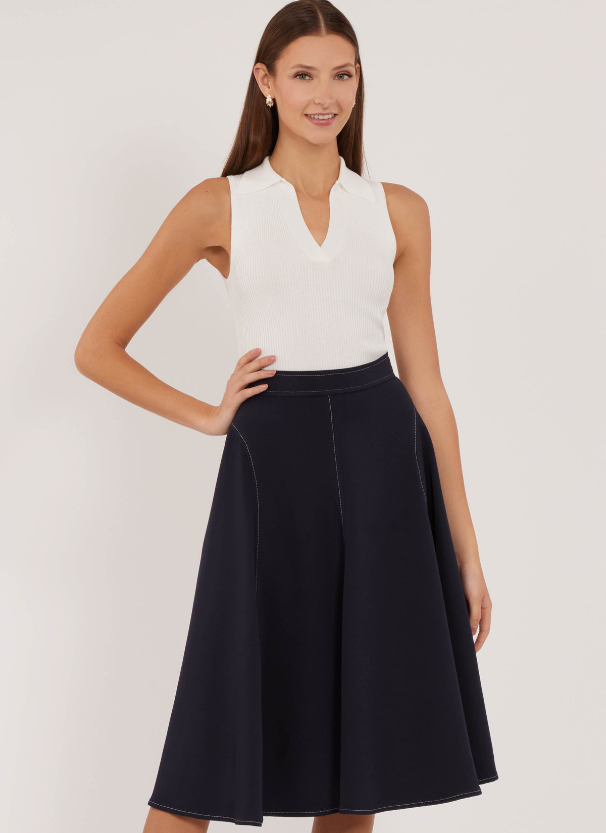 New Look N6825 sewing pattern envelope showing flared and straight skirts
