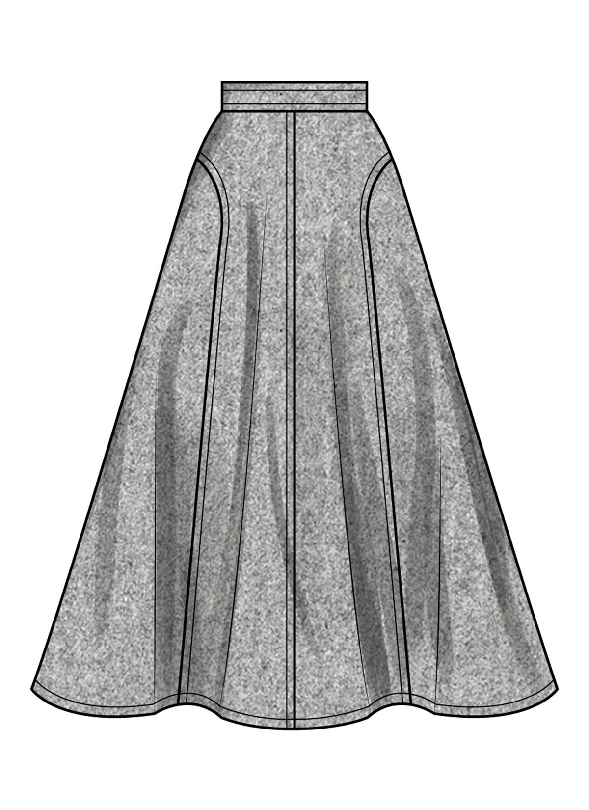 New Look N6825 sewing pattern envelope showing flared and straight skirts