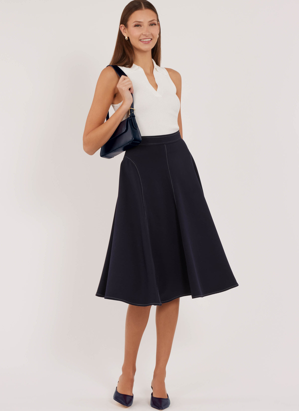 New Look N6825 sewing pattern envelope showing flared and straight skirts
