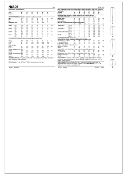 New Look N6826 sewing pattern envelope showing skirts, trousers and shorts