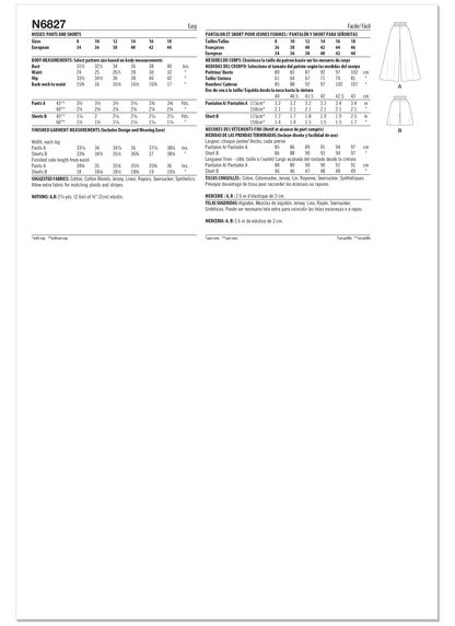 New Look N6827 sewing pattern envelope showing cropped trousers and shorts