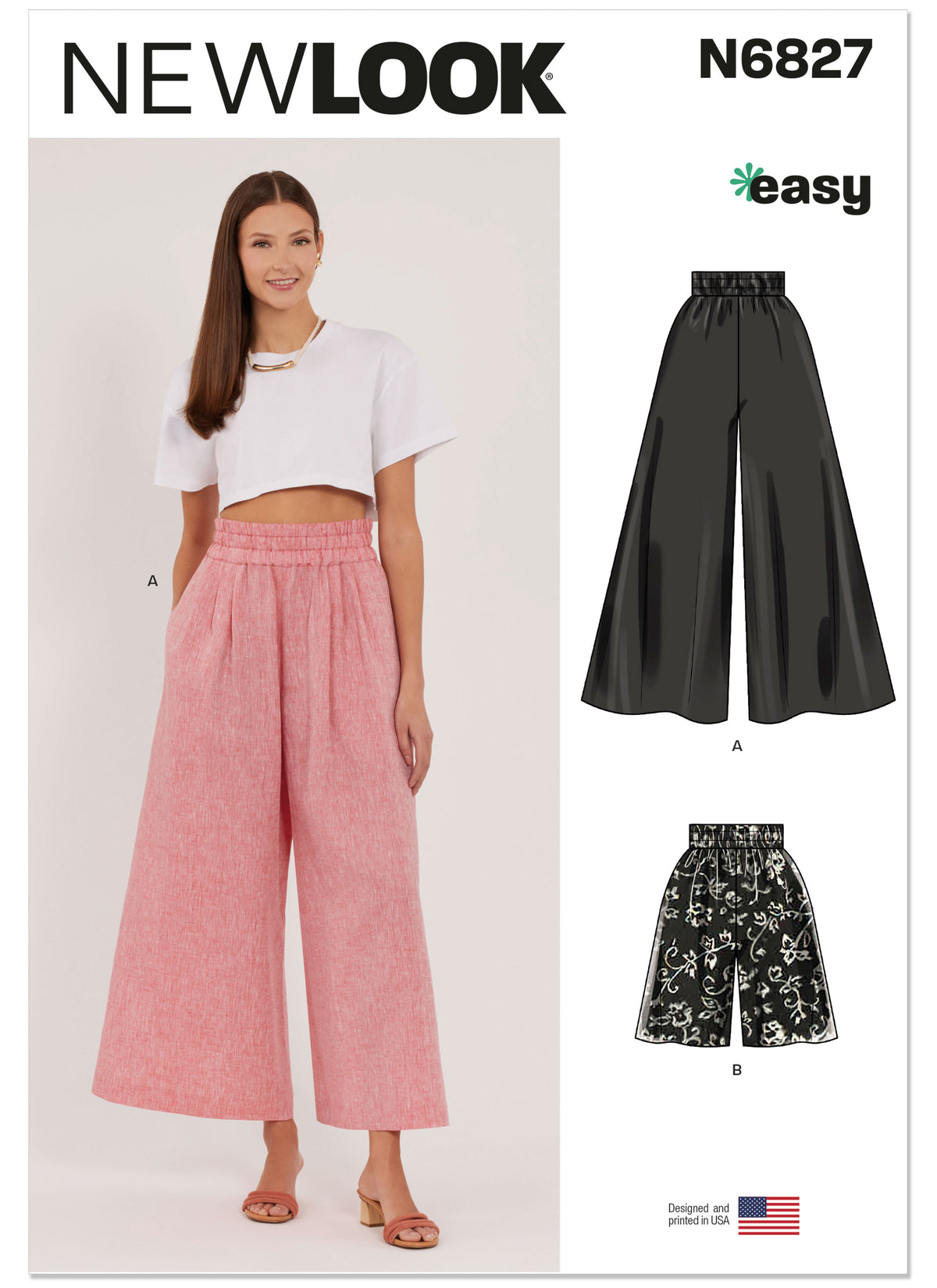 New Look N6827 sewing pattern envelope showing cropped trousers and shorts