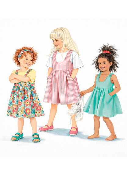 New Look N6832 sewing pattern envelope showing children's dress and romper