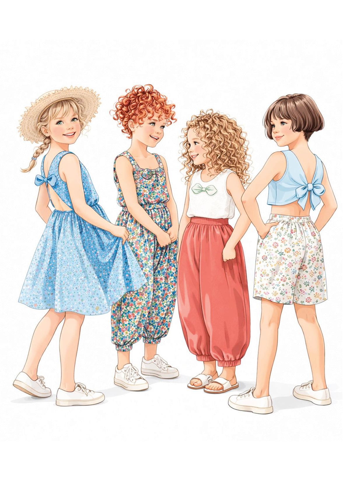 New Look N6833 sewing pattern envelope showing children's dress and playsuit