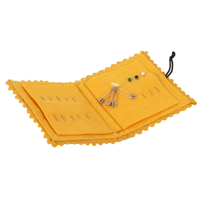 Fabric needle case with embroidered bees