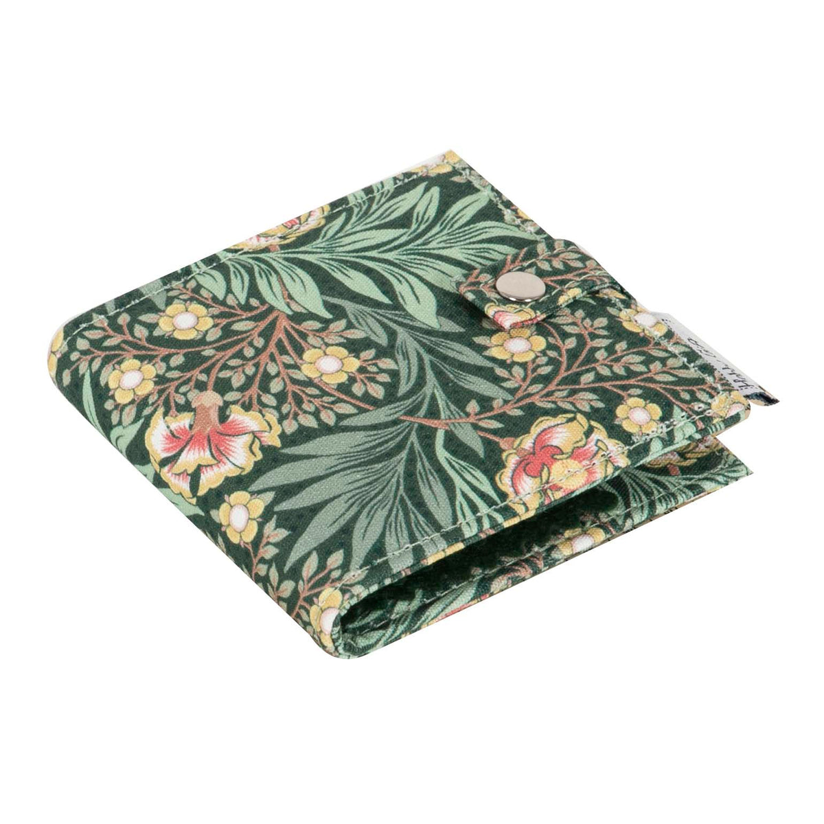 Green floral fabric needle case with scissors