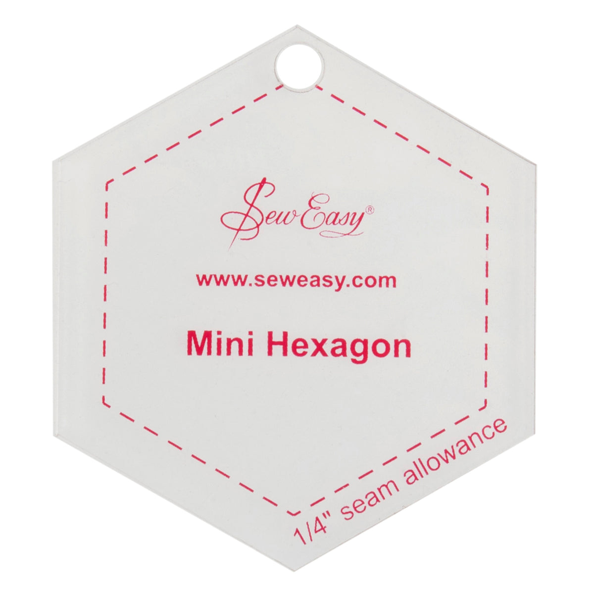 Clear mini hexagon patchwork template