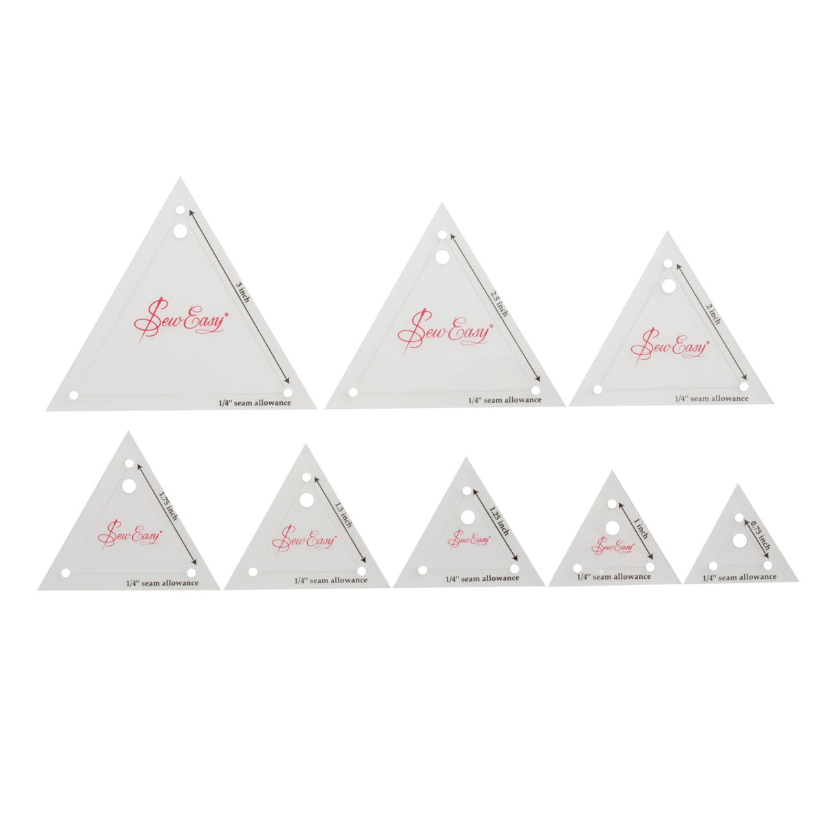 Set of 8 clear Sew Easy mini triangle patchwork templates