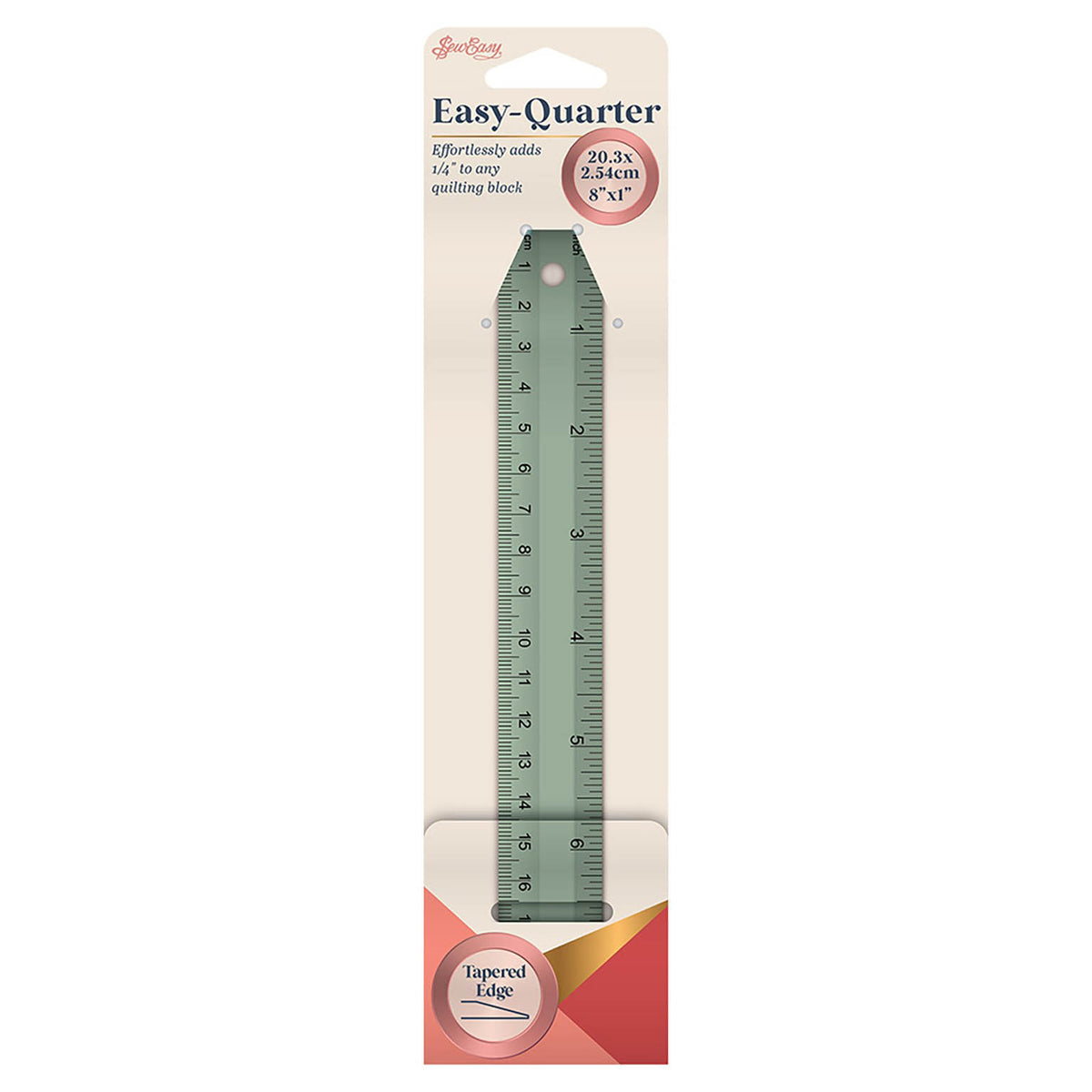 Clear Sew Easy Easy-Quarter quilting ruler with tapered edge