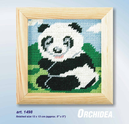 Orchidea My First Embroidery needlepoint kit with panda design