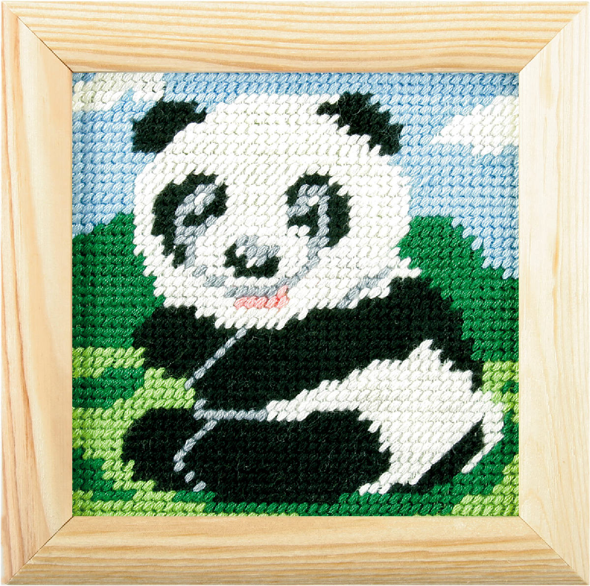 Orchidea My First Embroidery needlepoint kit with panda design