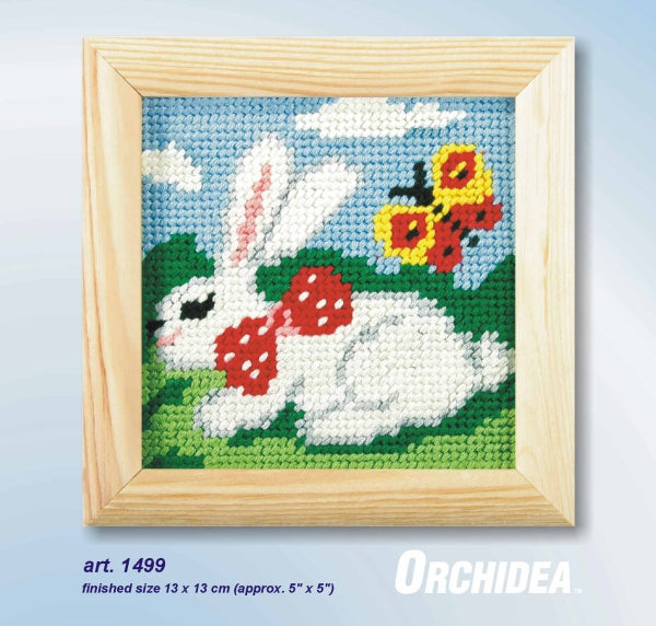 Orchidea My First Embroidery needlepoint kit with rabbit design