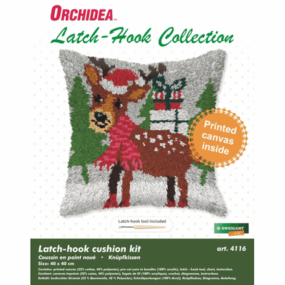 Latch Hook Cushion Kit - Large Reindeer