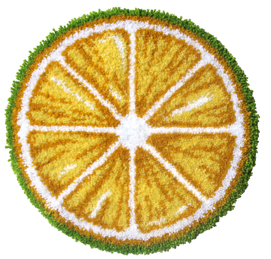 Orchidea latch hook rug with lemon design