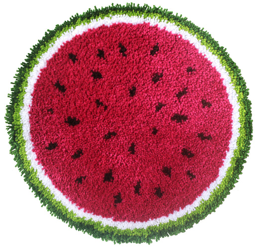 Orchidea latch hook rug with watermelon design