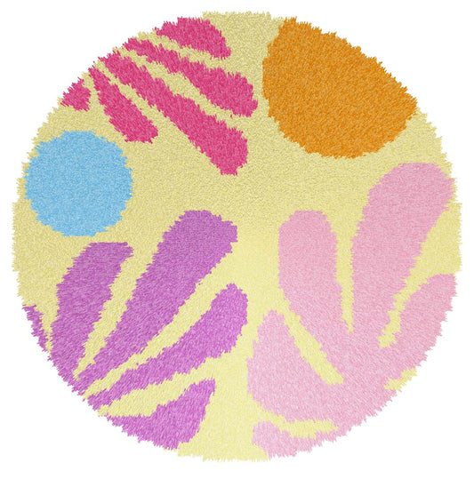 Orchidea latch hook rug kit with a leaves design