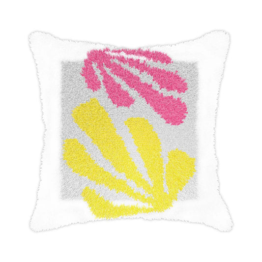 Orchidea latch hook cushion kit with a leaves design