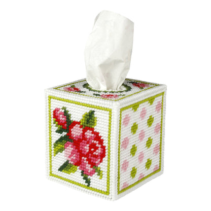 Orchidea rose needlepoint tissue box cover