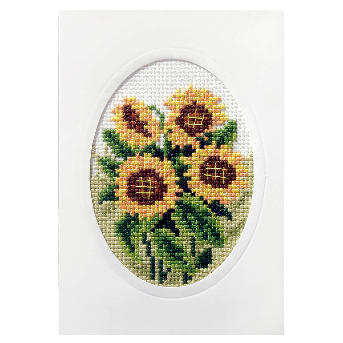Sunflowers cross stitch greetings card