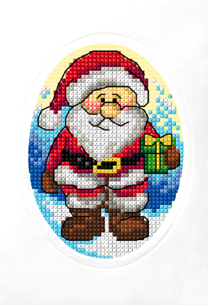 Orchidea cross stitch greetings card kit with a Santa design