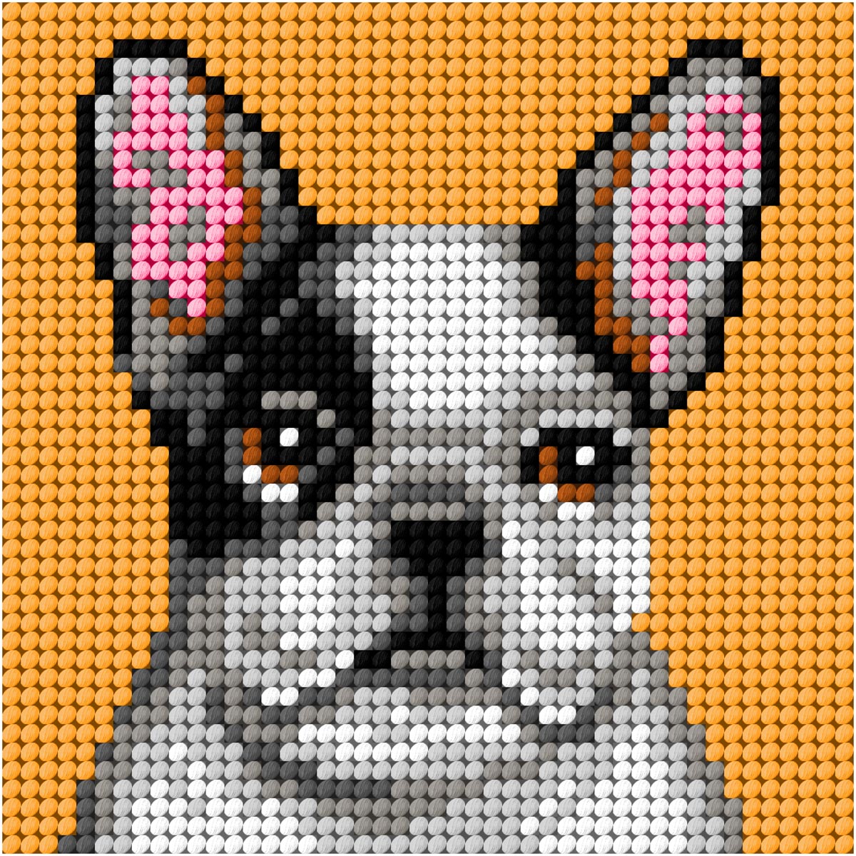 Orchidea mini needlepoint kit with bulldog design