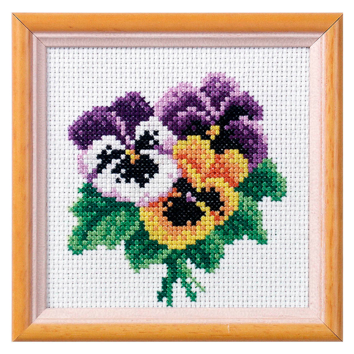 Orchidea pansy floral cross stitch kit design