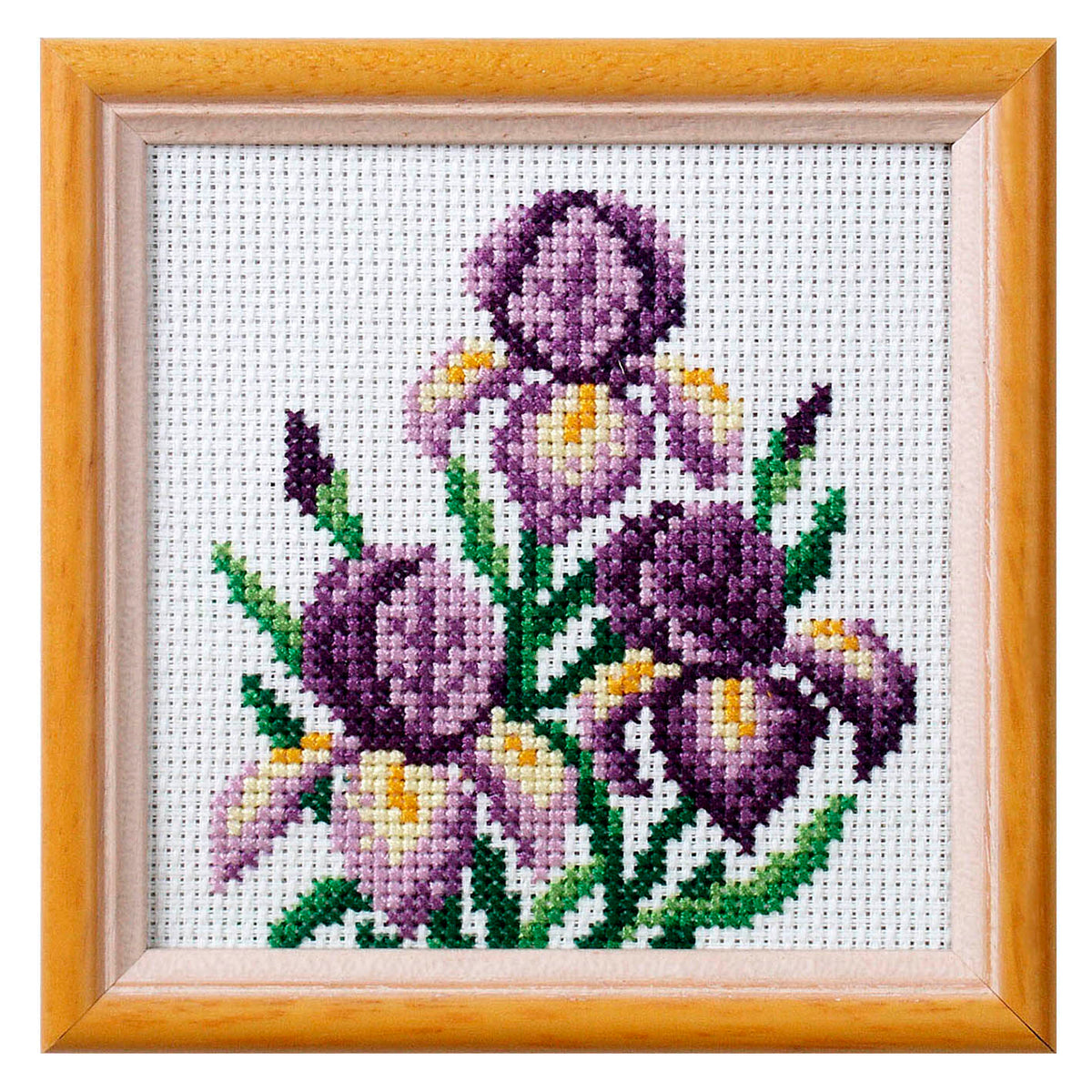 Orchidea iris floral cross stitch kit design