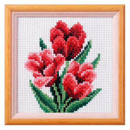 Orchidea tulip floral cross stitch kit design