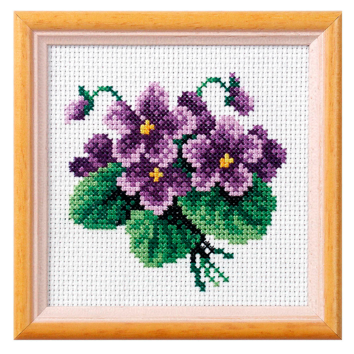 Orchidea viola floral cross stitch kit design