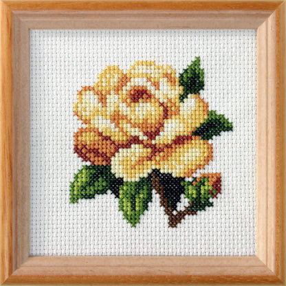 Orchidea yellow rose floral cross stitch kit design