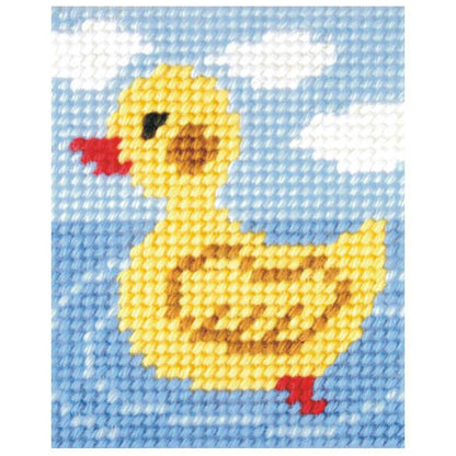 Orchidea My First Embroidery needlepoint kit with printed Baby Duck design