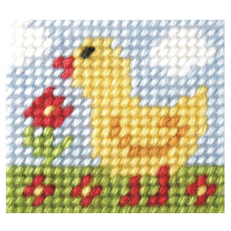 Orchidea My First Embroidery needlepoint kit with printed Little Chick design
