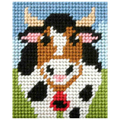 Orchidea My First Embroidery needlepoint kit with printed Alpine Cow design