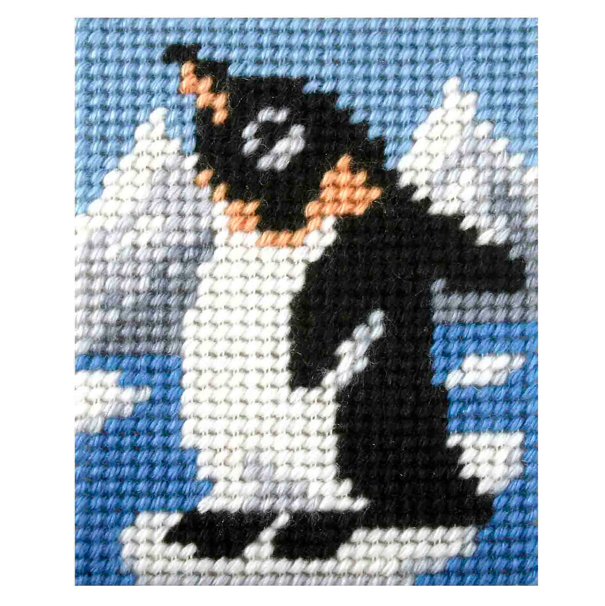 Orchidea My First Embroidery needlepoint kit with printed Baby Penguin design