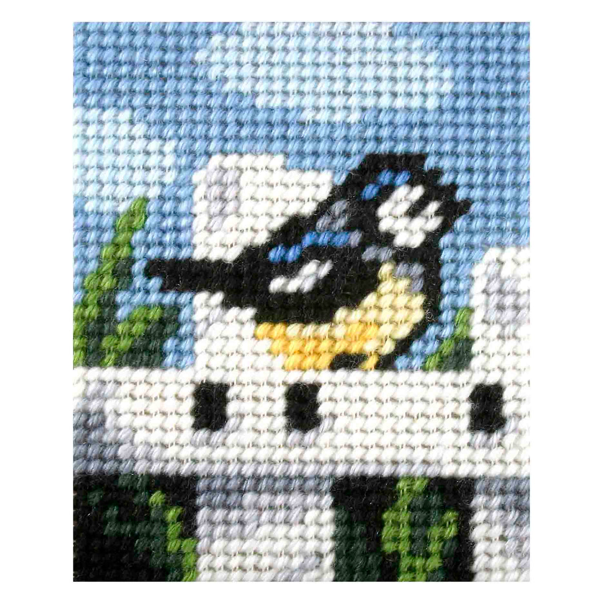 Orchidea My First Embroidery needlepoint kit with printed Blue Tit design