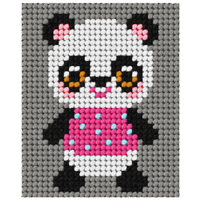 Orchidea My First Embroidery needlepoint kit with printed panda design