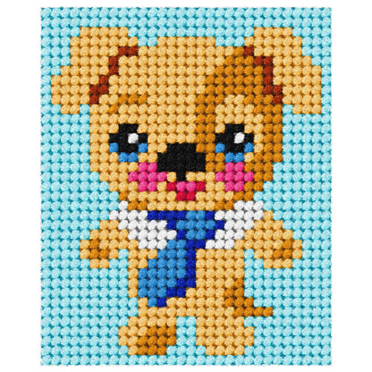 Orchidea My First Embroidery needlepoint kit with printed puppy design