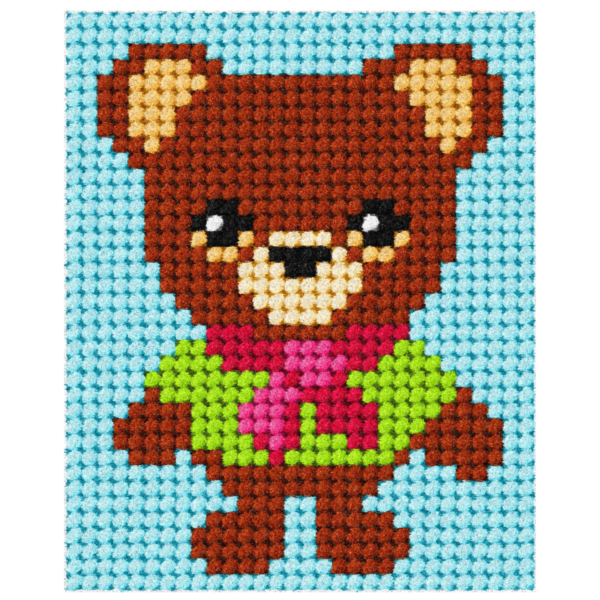 Orchidea My First Embroidery needlepoint kit with printed bear design