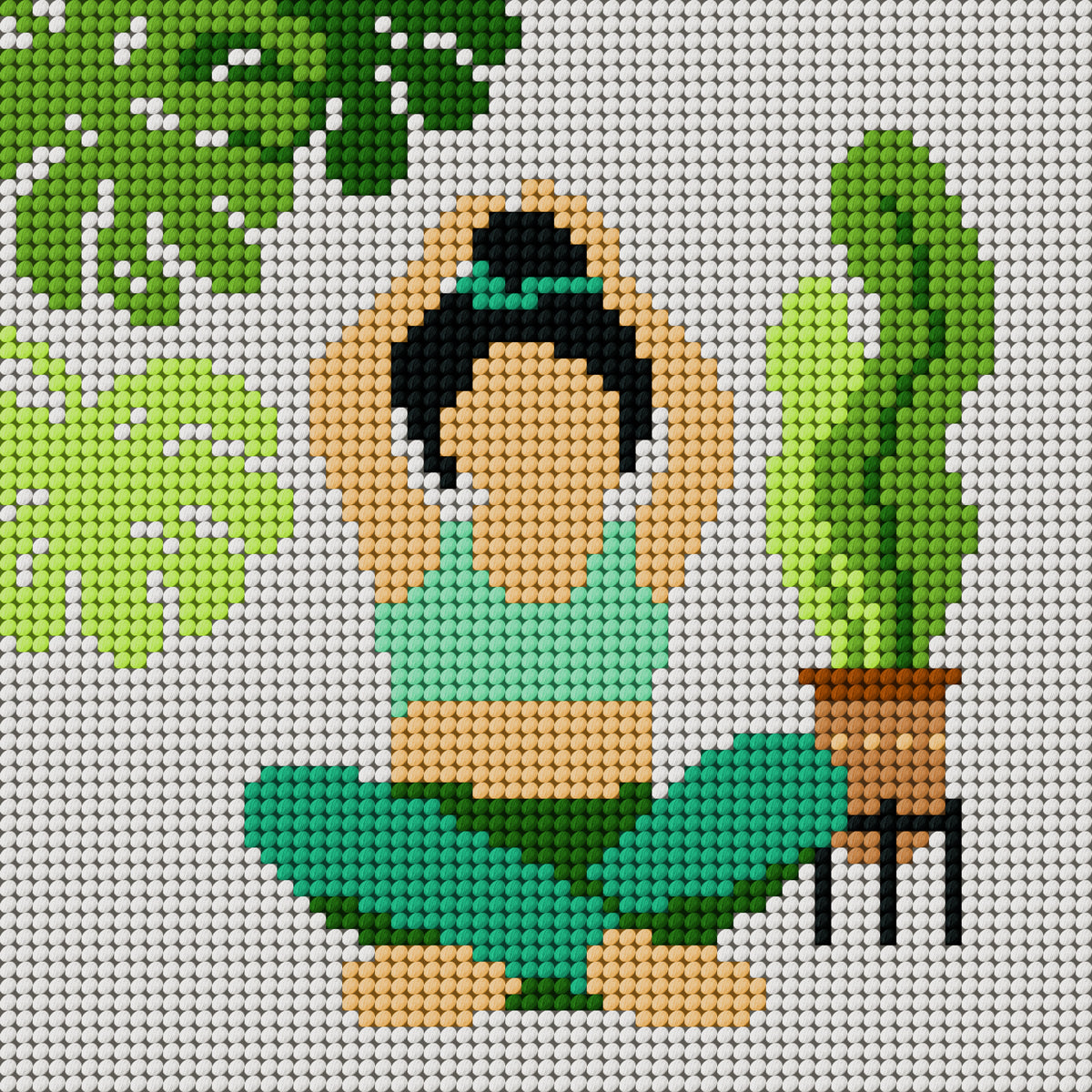 Orchidea beginners needlepoint kit with printed pilates design