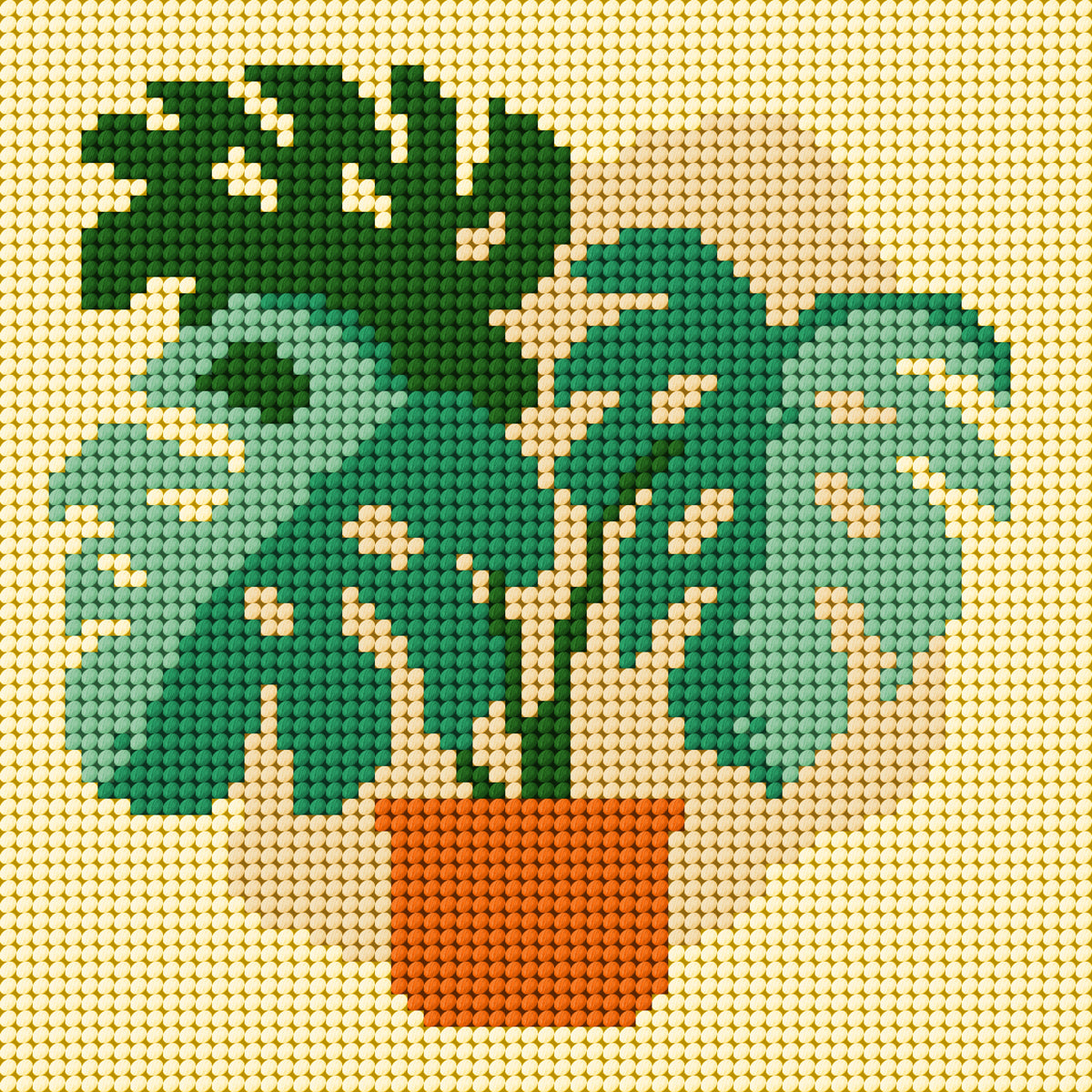 Orchidea beginners needlepoint kit with printed plant design