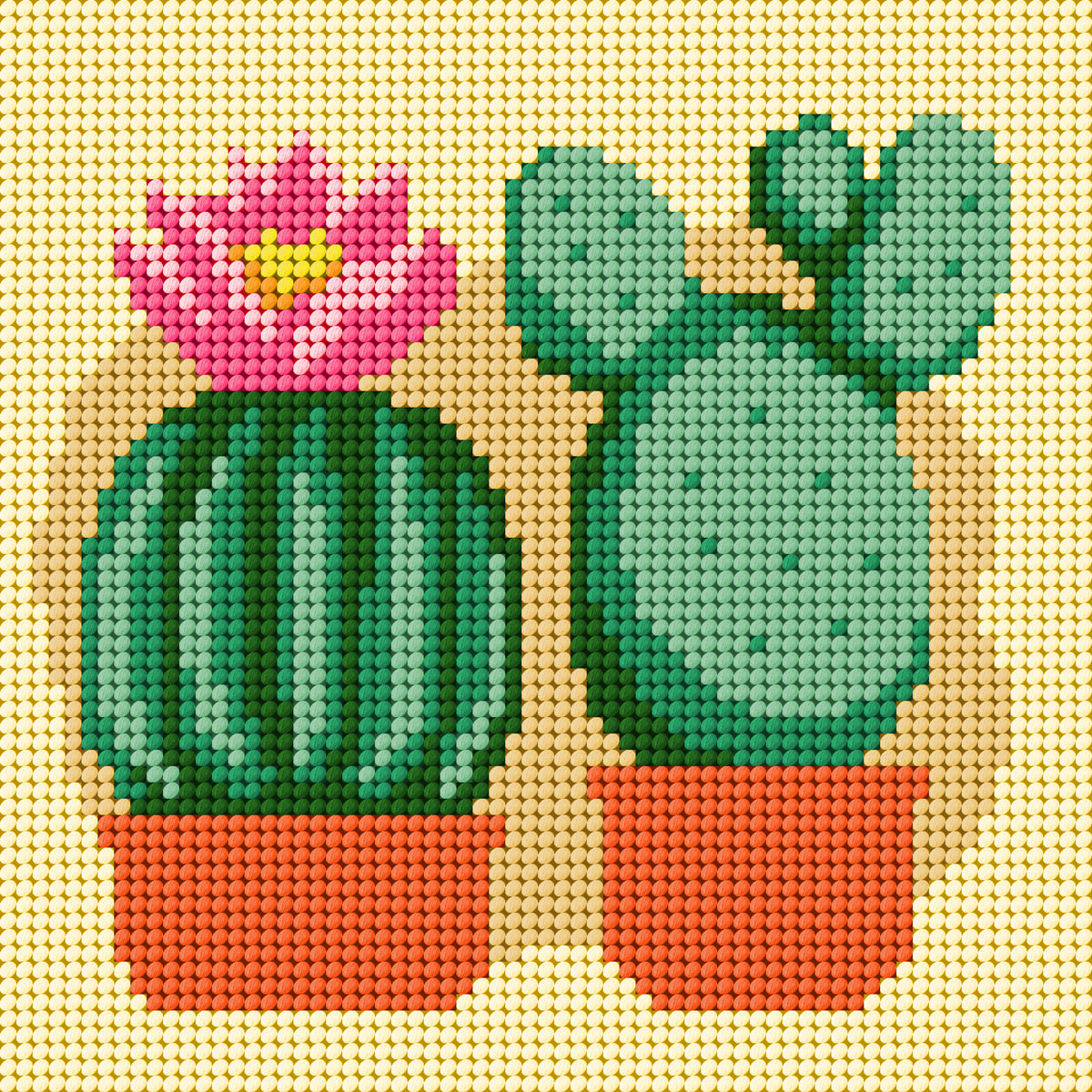 Orchidea beginners needlepoint kit with printed cactus design