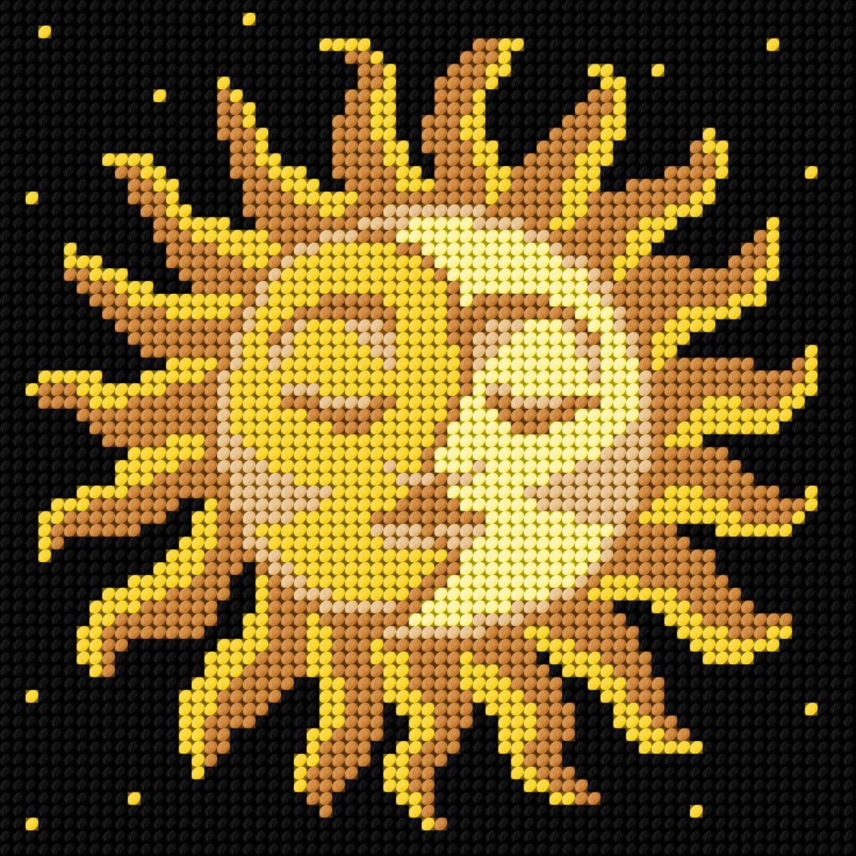 Orchidea beginners needlepoint kit with printed sun and moon design