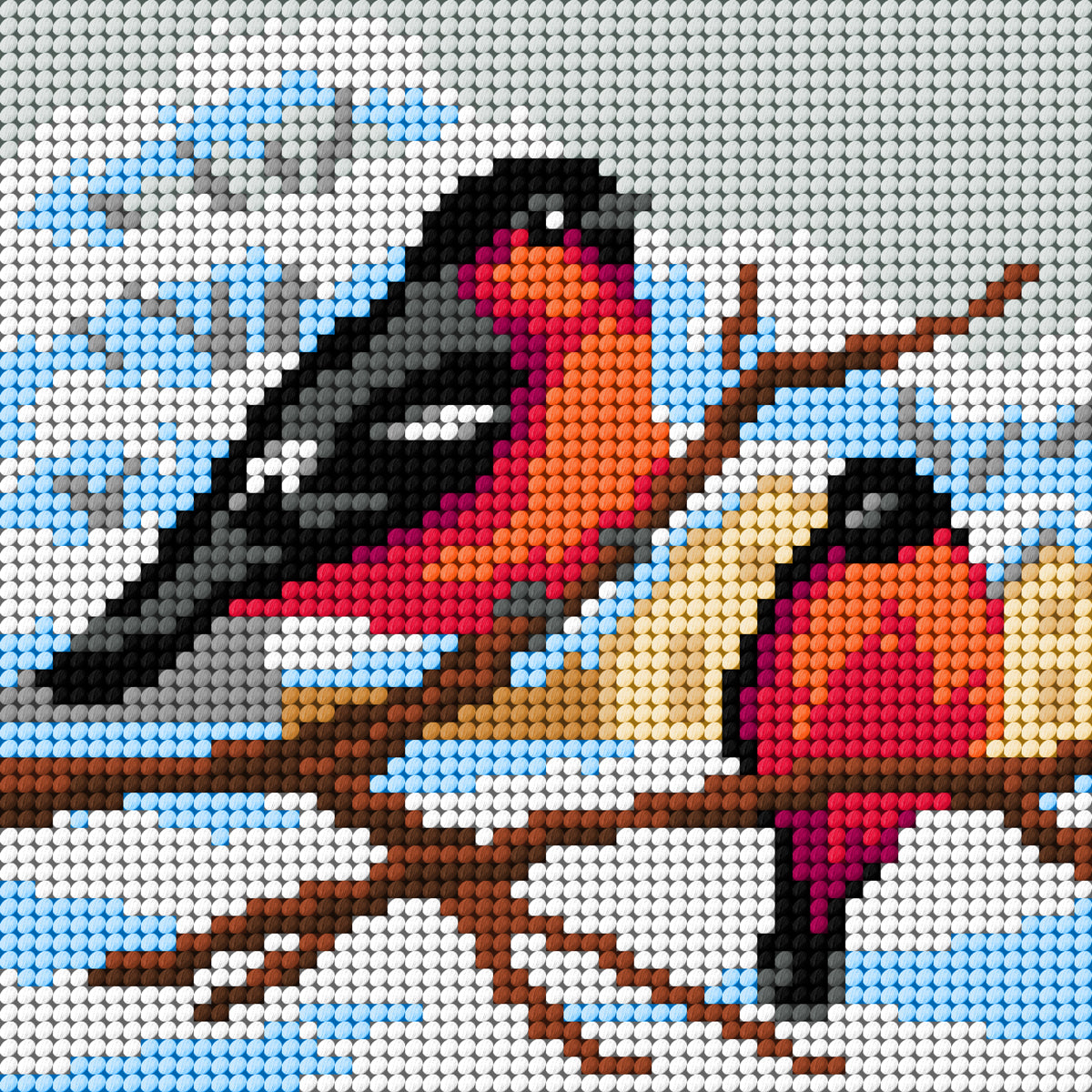 Orchidea embroidery kit for adults with printed birds design